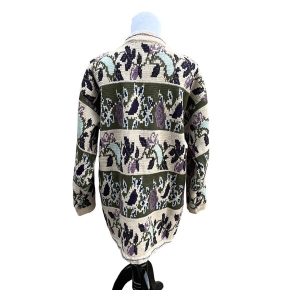 Maggie Lawrence Vintage  Sweater‎ Embroidered Floral Tunic Length Size M - Picture 3 of 9